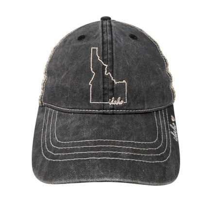 Idaho Slideback Mesh Back Trucker Hat Gray One Size Embroidered Home Free