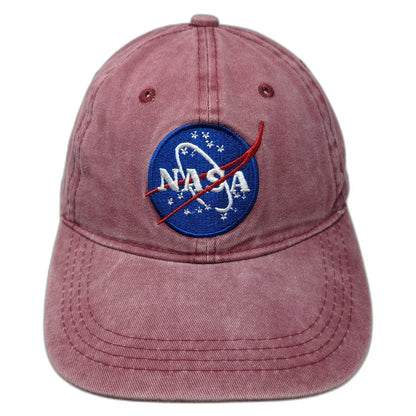 InAir NASA Logo Red Baseball Cap One Size Slideback Cotton Unstructured Hat