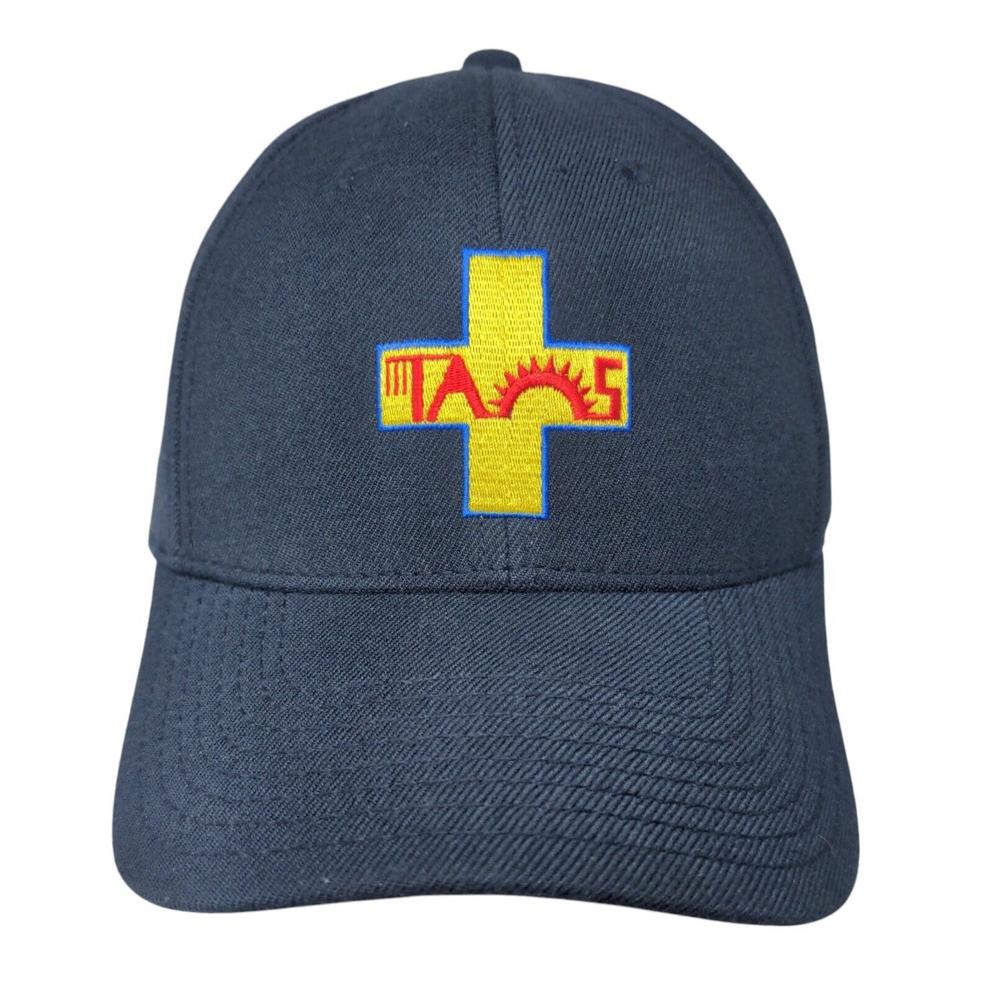 Cross Fitted Hat Blue L/XL Embroidered Otto Flexible Fit Solid 6 Panel