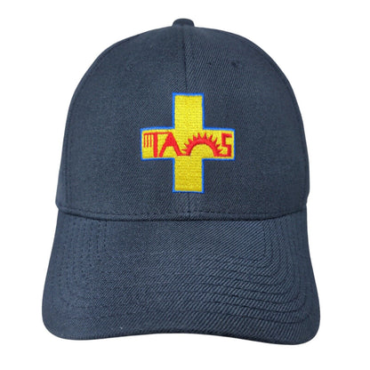 Cross Fitted Hat Blue L/XL Embroidered Otto Flexible Fit Solid 6 Panel