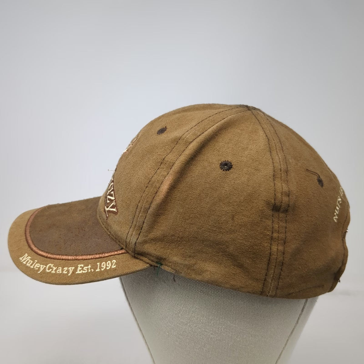 Outdoor Cap Baseball Cap Brown OSFM Strapback Muley Crazy Nuts About Bucks Hat