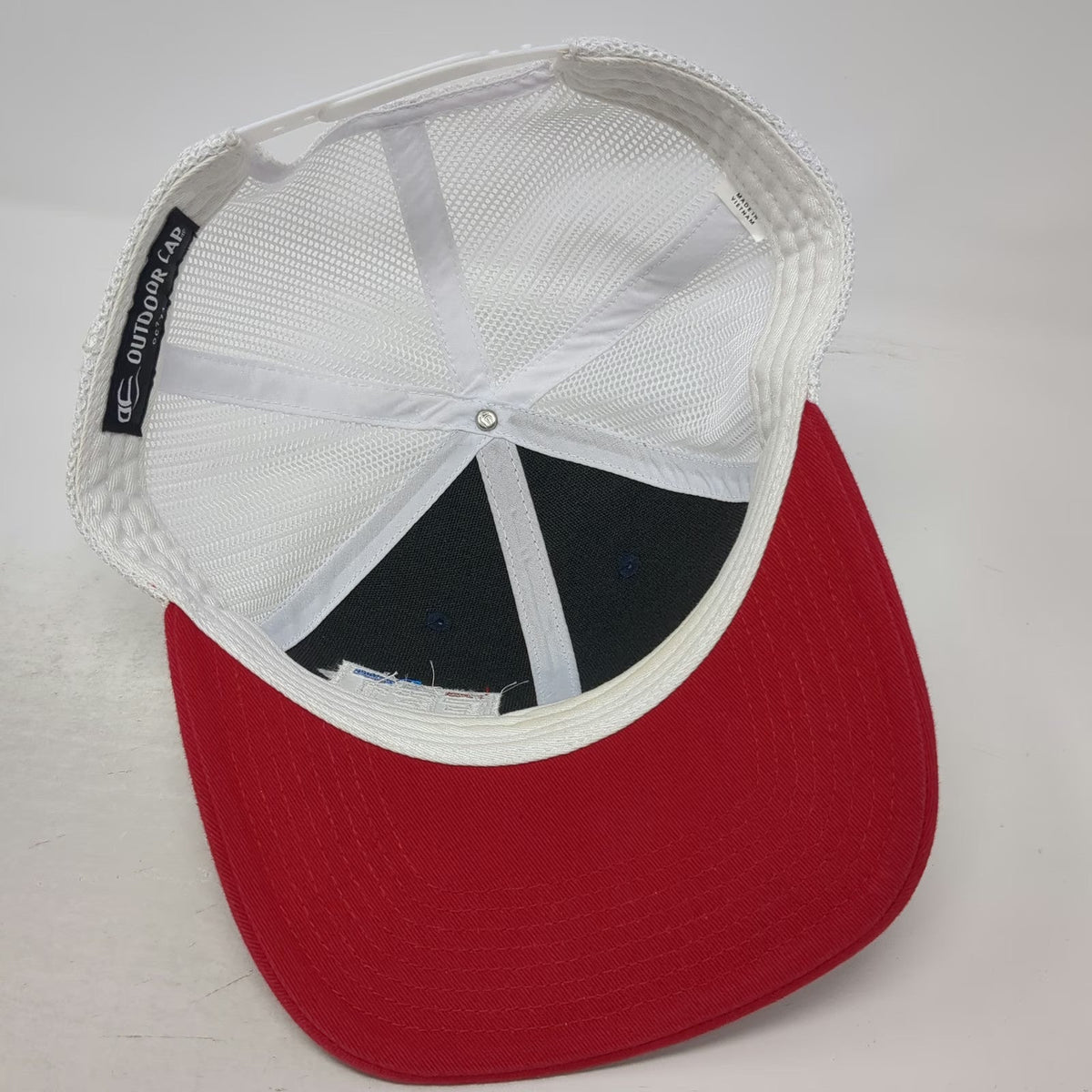 Outdoor Cap Trucker Hat Blue OSFM FF1 Shield Logo Mesh Back Snapback Red White