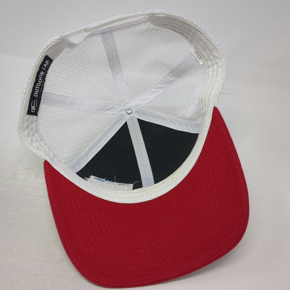 Outdoor Cap Trucker Hat Blue OSFM FF1 Shield Logo Mesh Back Snapback Red White