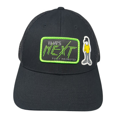 What's Next Patch Snapback Trucker Hat Black Large Mesh Back Richardson