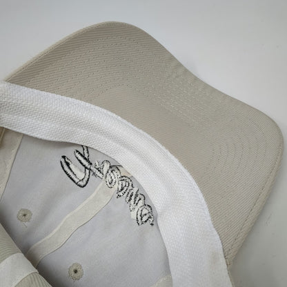 Ping Baseball Cap Beige Fresno Leather Strap CoolMax Script Logo Hat W/Tags