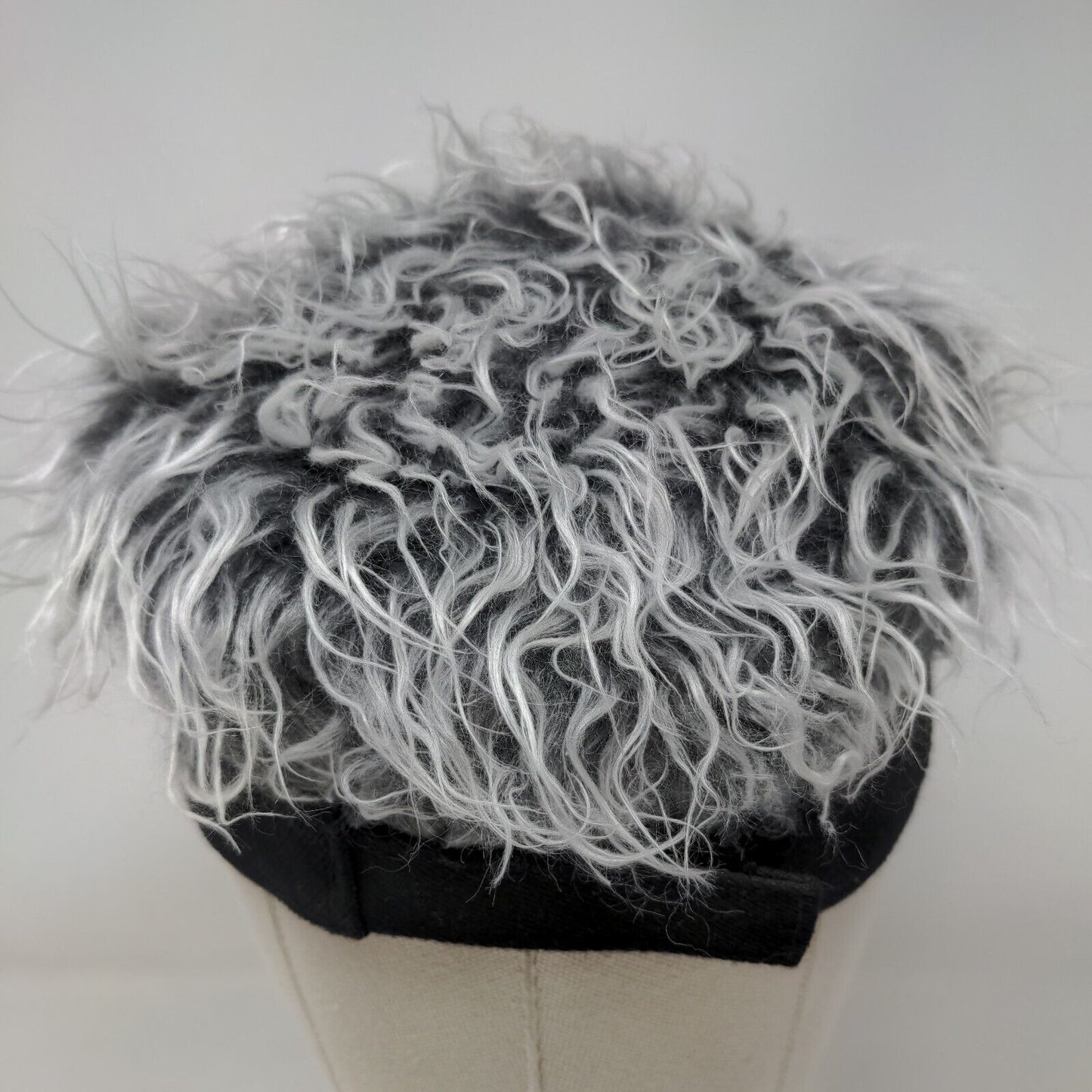Unbranded Strapback Sun Visor Hat Hair Wig Black One Size Adjustable