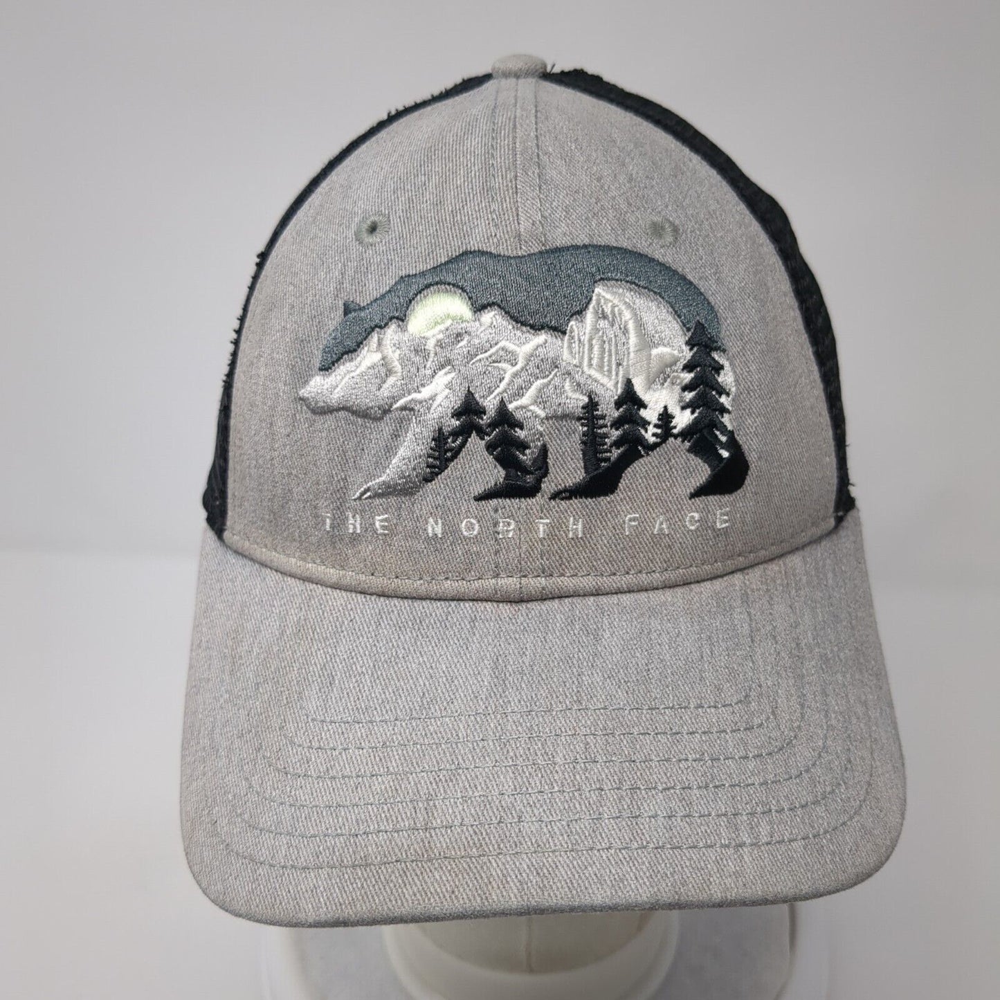 The North Face Bear Snapback Trucker Hat Gray One Size Mesh Back 6 Panel