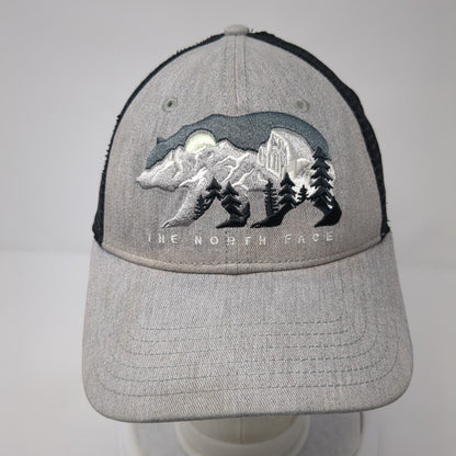 The North Face Bear Snapback Trucker Hat Gray One Size Mesh Back 6 Panel