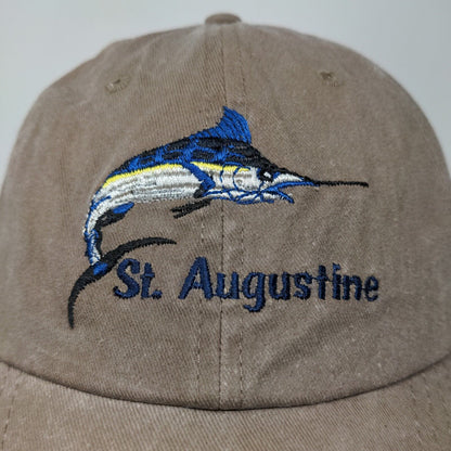 BJR Classic Headwear Men's Strapback Hat Tan Embroidered St. Augustine FL Logo