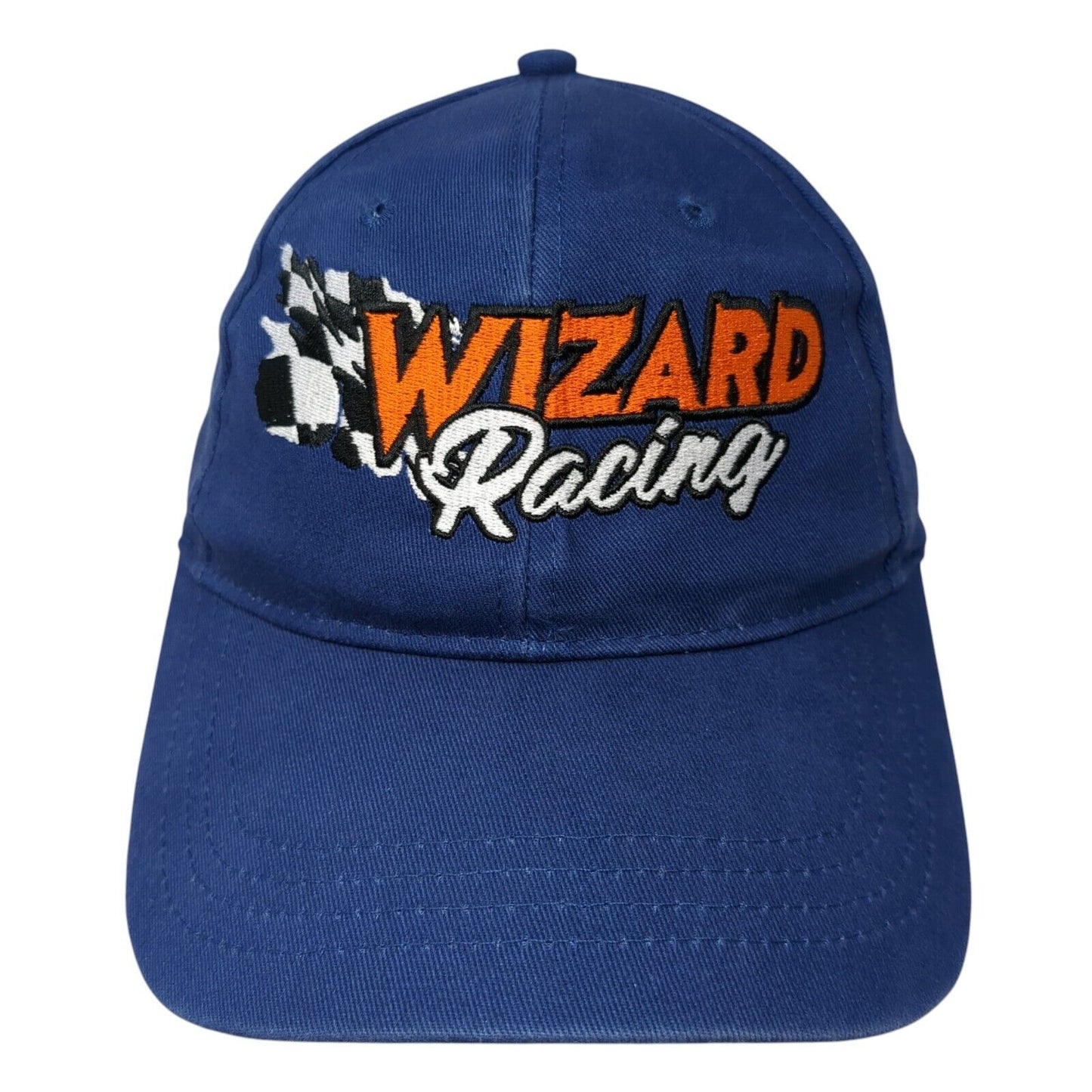 Wizard Racing Strapback Baseball Cap Blue OS Adjustable Embroidered Cap America