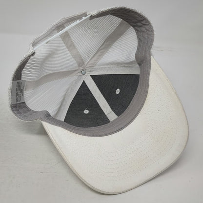 Alpine Design Trucker Hat White One Size Mountain Patch Mesh Back Snapback Cap