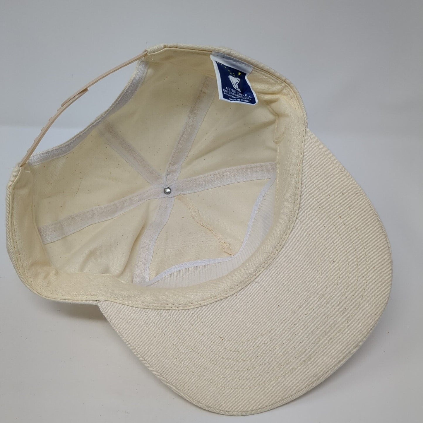 Alaska Snapback Hat Tan One Size Adjustable Patriotic Arctic Circle Cotton