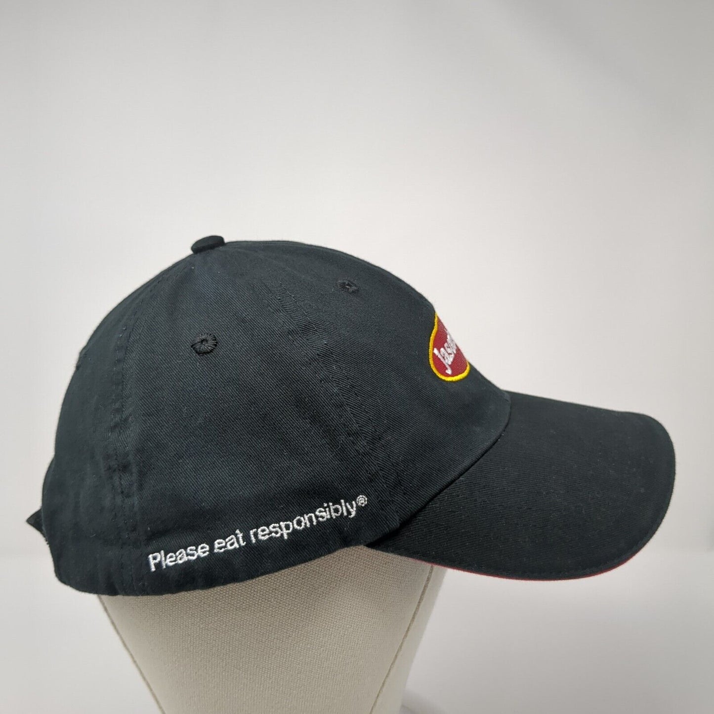 Jason's Deli Strapback Hat Black One Size Solid Adjustable Embroidered