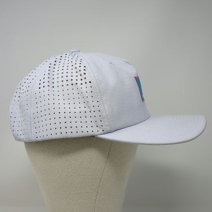 Flomotion Trucker Hat White One Size Palm Tree Perforated Mesh Snapback Beach