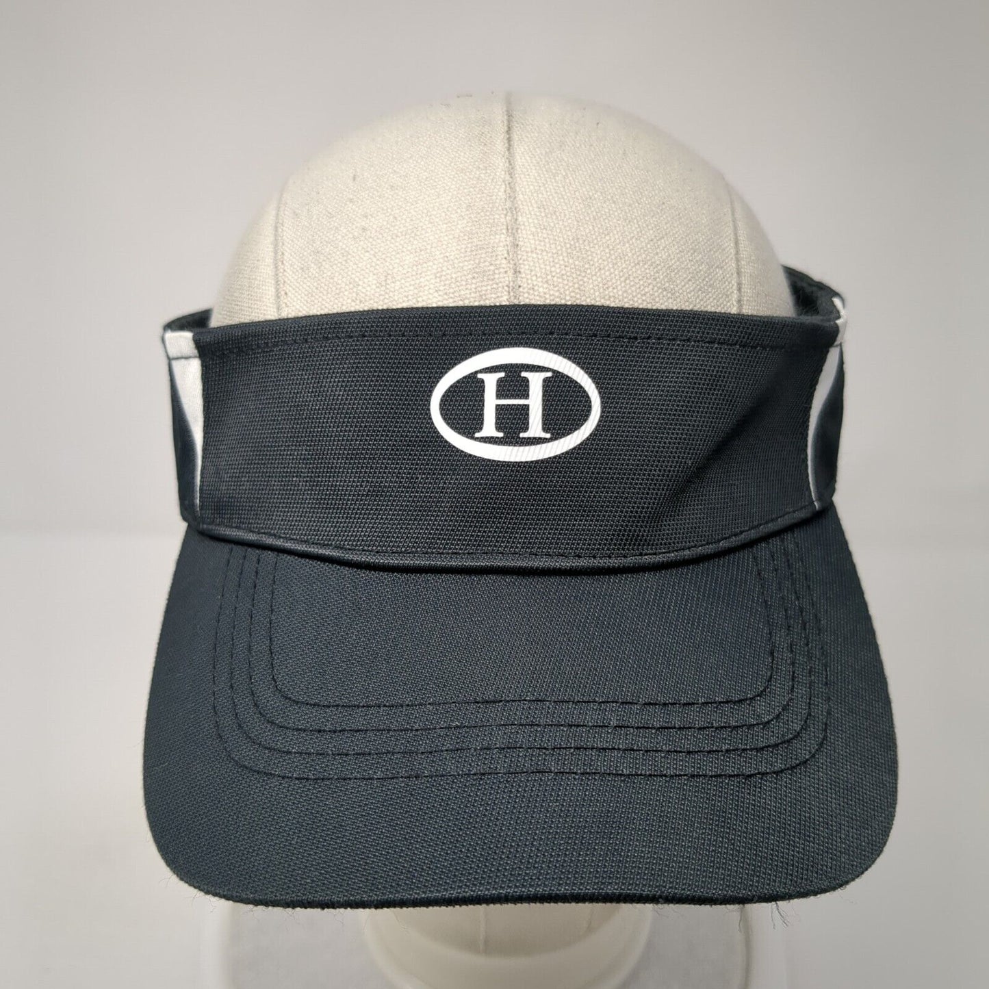Letter H Golf Sun Visor Hat Black One Size Adjustable Lightweight Sport-Tek