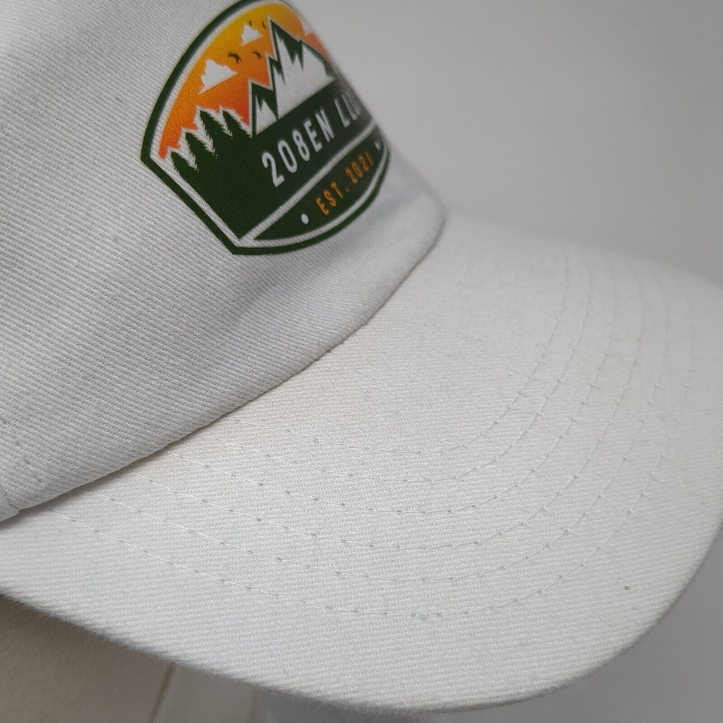 208EN LLC Est. 2021 Slideback Hat White OSFA Adjustable Solid Outdoor