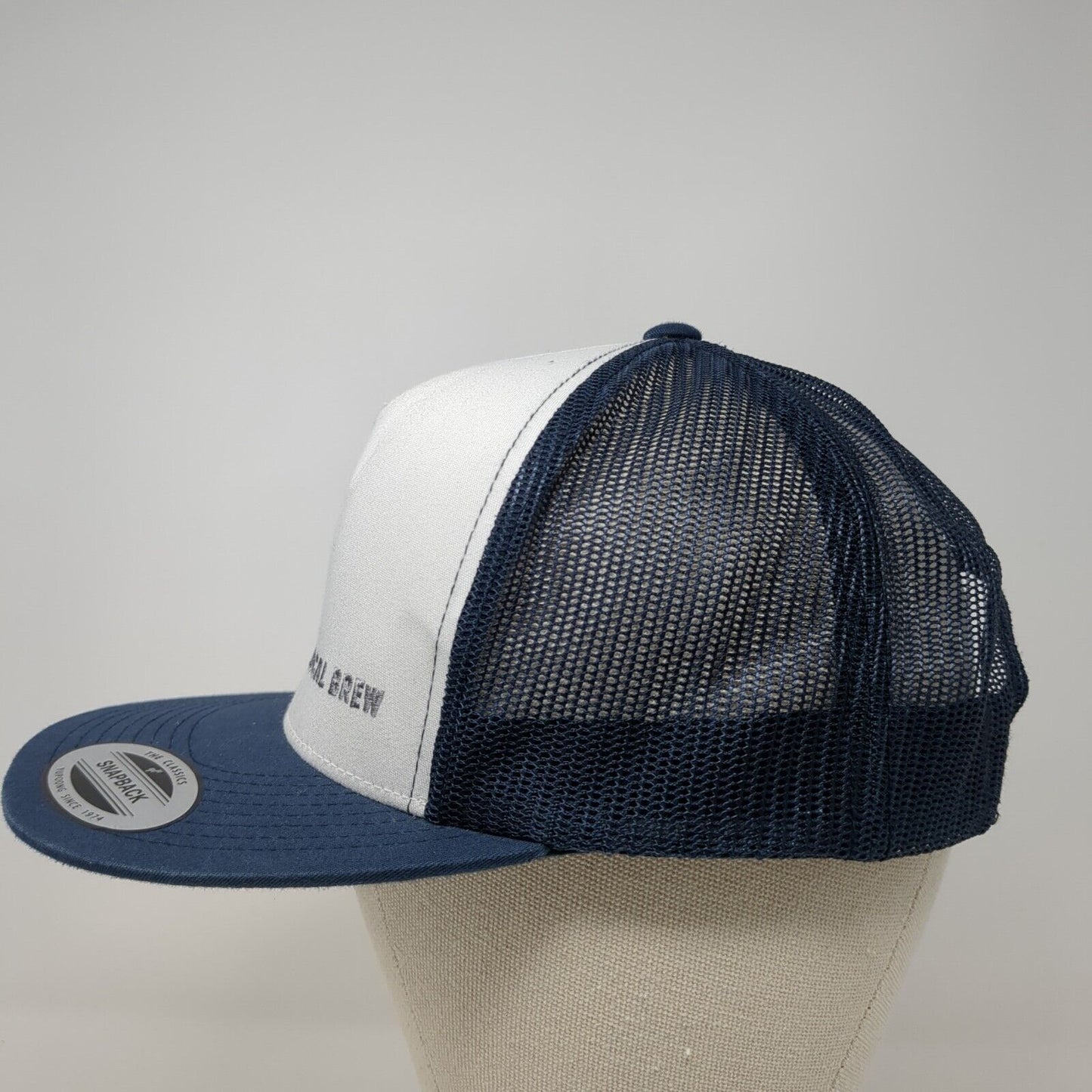 Drink Local Brew Snapback Mesh Back Trucker Hat Blue OSFA Yupoong