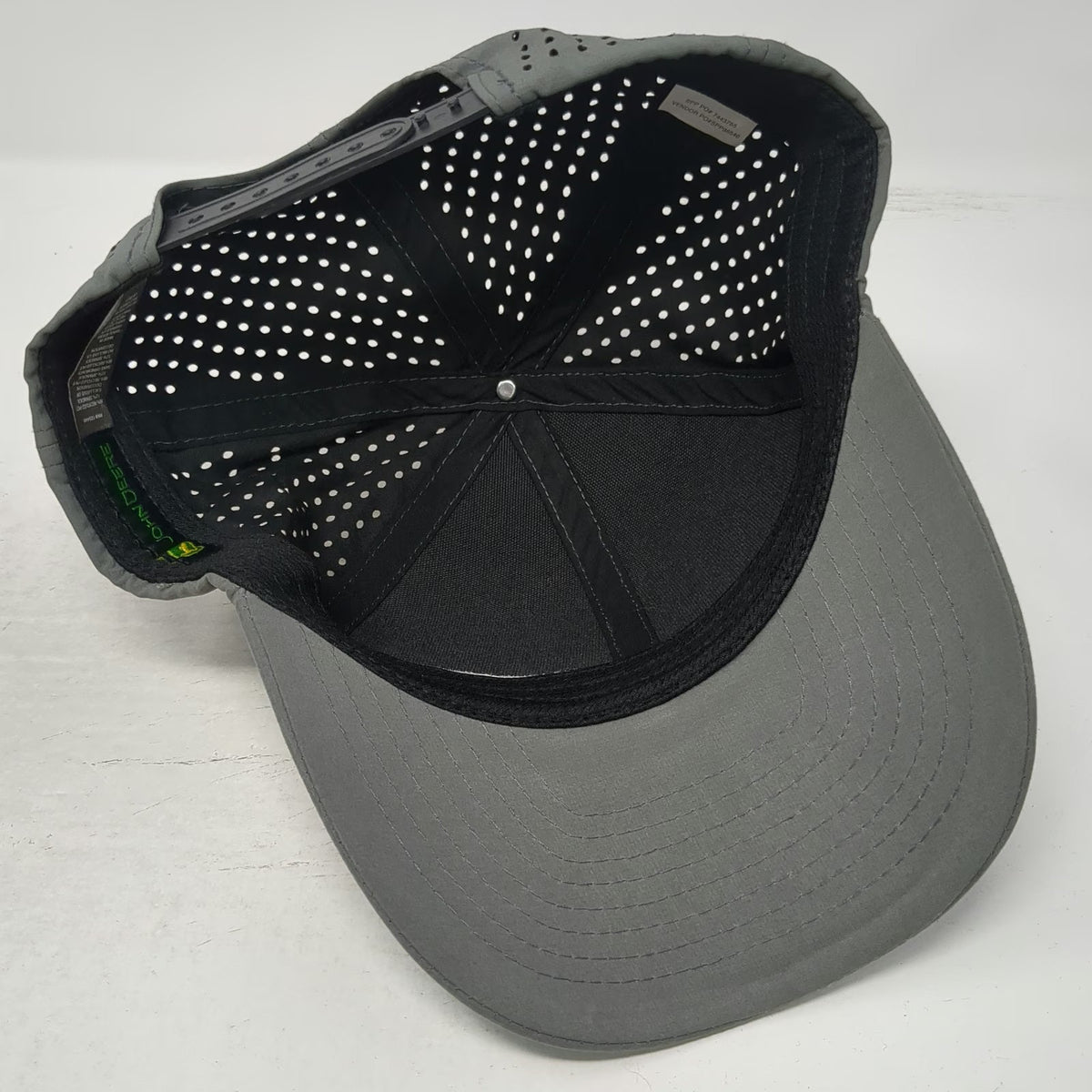 John Deere Trucker Hat Gray One Size Snapback Low Profile Structured Perforated