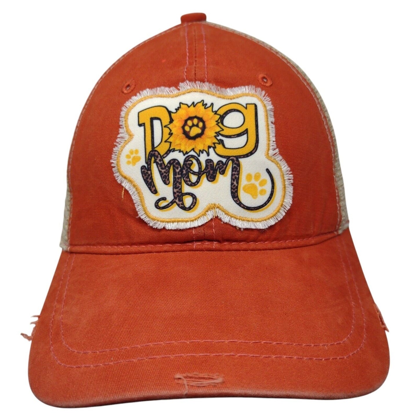 Dog Mom Strapback Trucker Hat Ponytail Multi One Size Southern Junkie