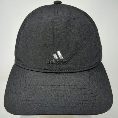 Adidas Baseball Cap Black One Size Slideback Nylon Three Stripe Logo Hat
