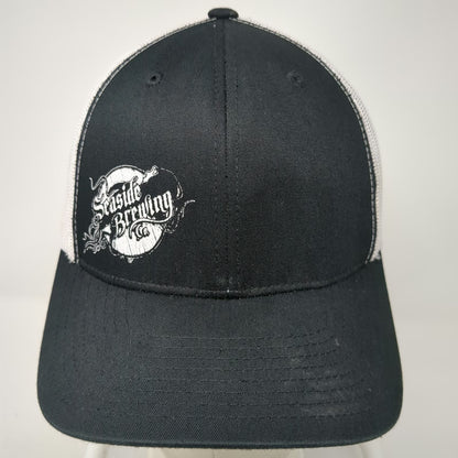 Yupoong Trucker Hat Black White One Size Seaside Brewing Co Mesh Back Snapback