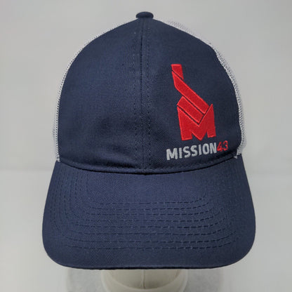 Mission43 Snapback Trucker Hat Blue OS Adjustable Embroidered Mesh Back 6 Panel