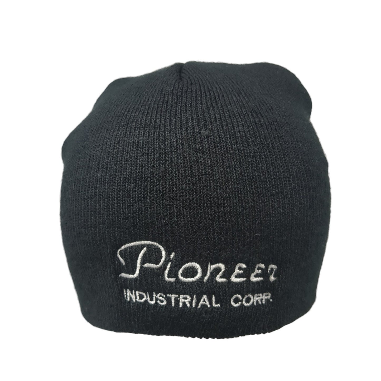 Pioneer Industrial Corp. Knit Beanie Hat Black One Size Embroidered