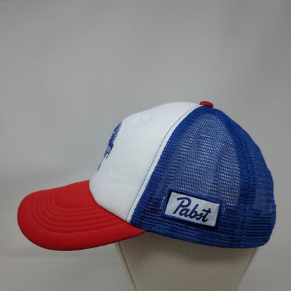 Pabst Blue Ribbon Beer Snapback Trucker Hat Multicolor OS Mesh Back 5 Panel