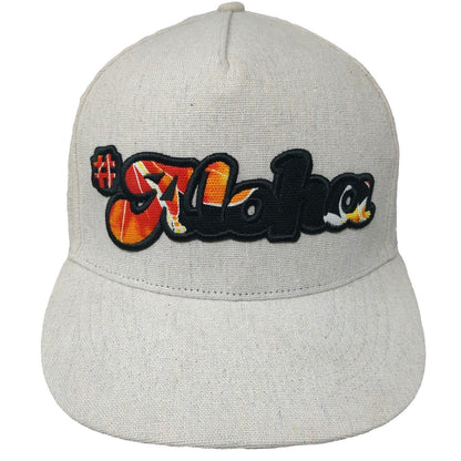 Aloha Headwear 5 Panel Beige Hat OSFM Hawaii Islands Tropical Floral Flat Brim