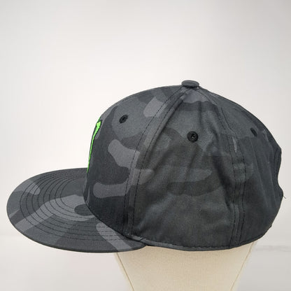 Monster Energy Snapback Black Gray Green Camo One Size Flat Brim Embroidered Hat