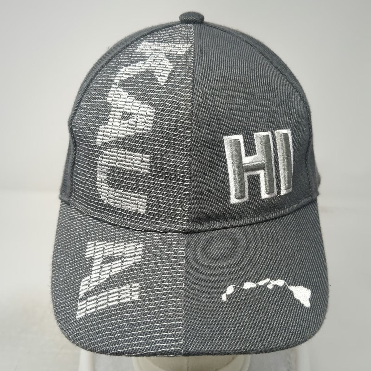 Island Crew Hawaii Baseball Cap Gray One Size Strapback Islands Map Graphic Hat