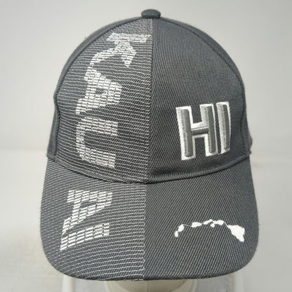 Island Crew Hawaii Baseball Cap Gray One Size Strapback Islands Map Graphic Hat