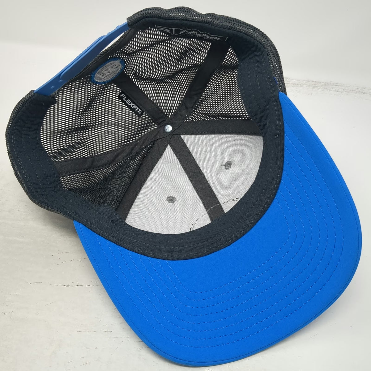 Richardson Trucker Hat Gray Blue One Size Snapback Mesh Franklin Building Supply