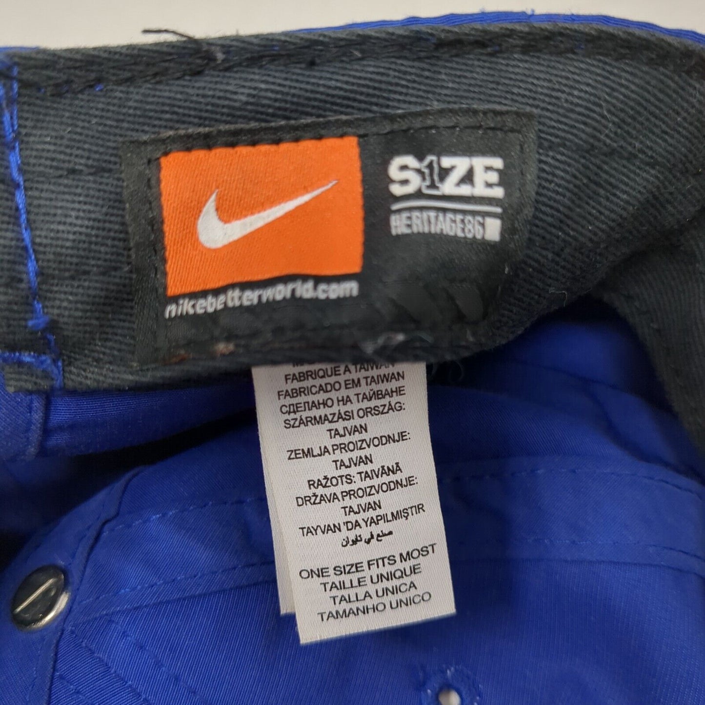 Nike Swoosh Strapback Hat Blue One Size Adjustable Solid Heritage86