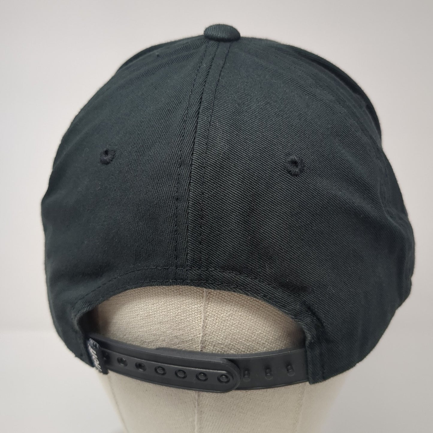Neff Leather Patch Snapback Hat Black One Size Adjustable Vent Holes
