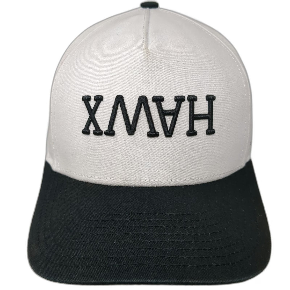 Hawx Smart Pest Control 5 Panel White Hat One Size Snapback Green Underbrim Flat
