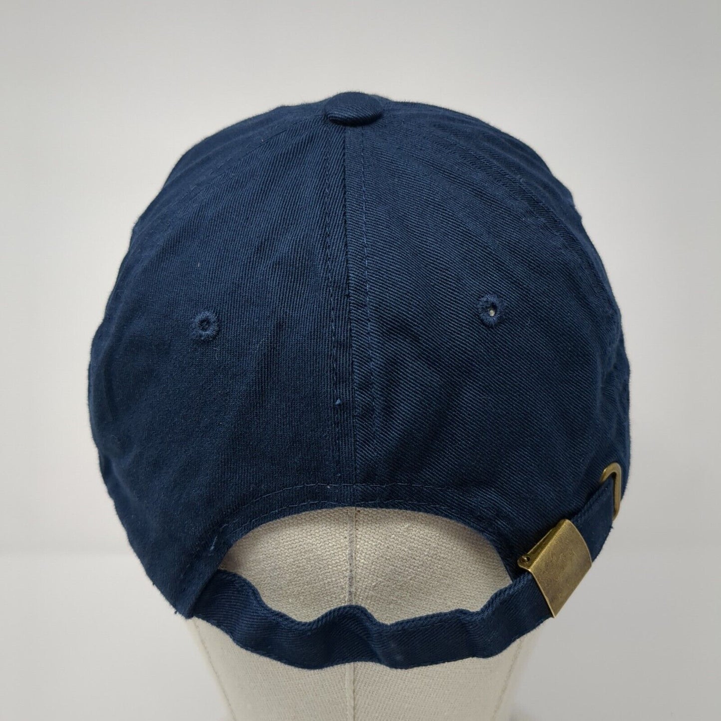 Letter F Slideback Hat Blue One Size Adjustable Vented Holes 6 Panel Cotton