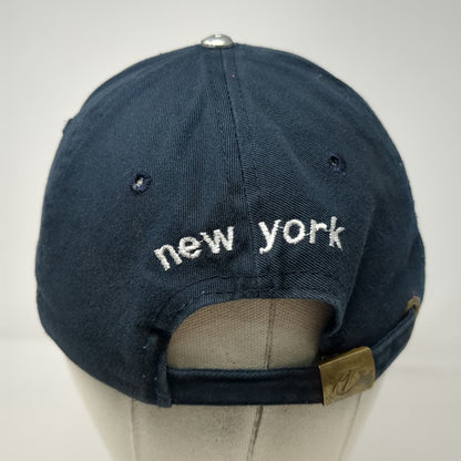 Zephyr Baseball Cap Blue One Size Embroidered NY New York Hat Slideback