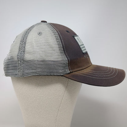 Browning Trucker Hat Gray One Size Mesh Back American Flag Buckmark Logo Patch