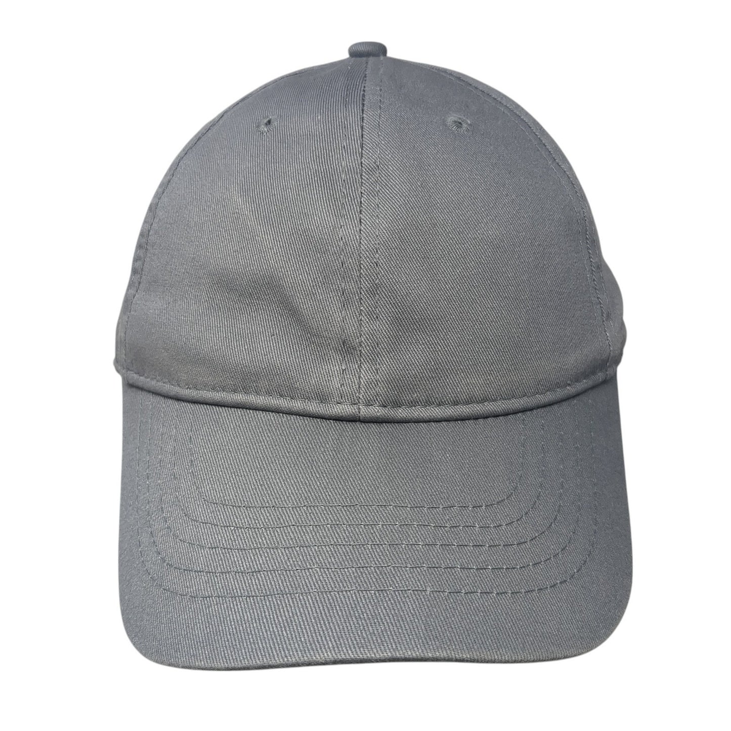 Unbranded Strapback Hat Solid Gray One Size Blank Adjustable Outdoor