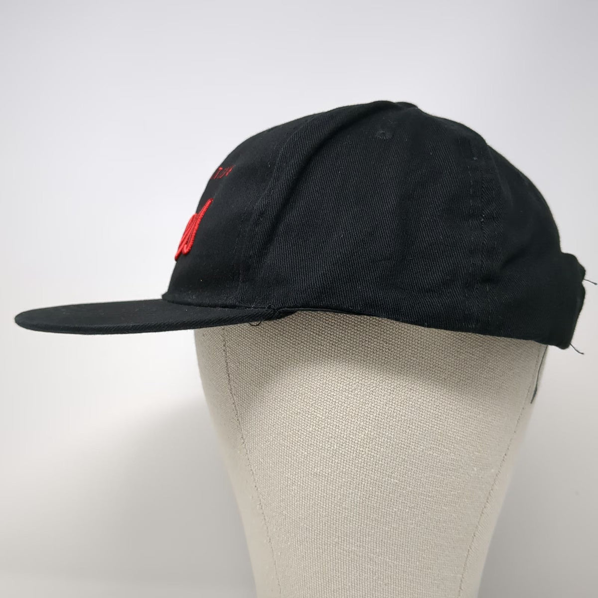 Black Snapback Hat One Size Positive Vibes Red Embroidered Cotton Structured