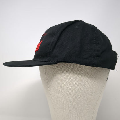 Black Snapback Hat One Size Positive Vibes Red Embroidered Cotton Structured