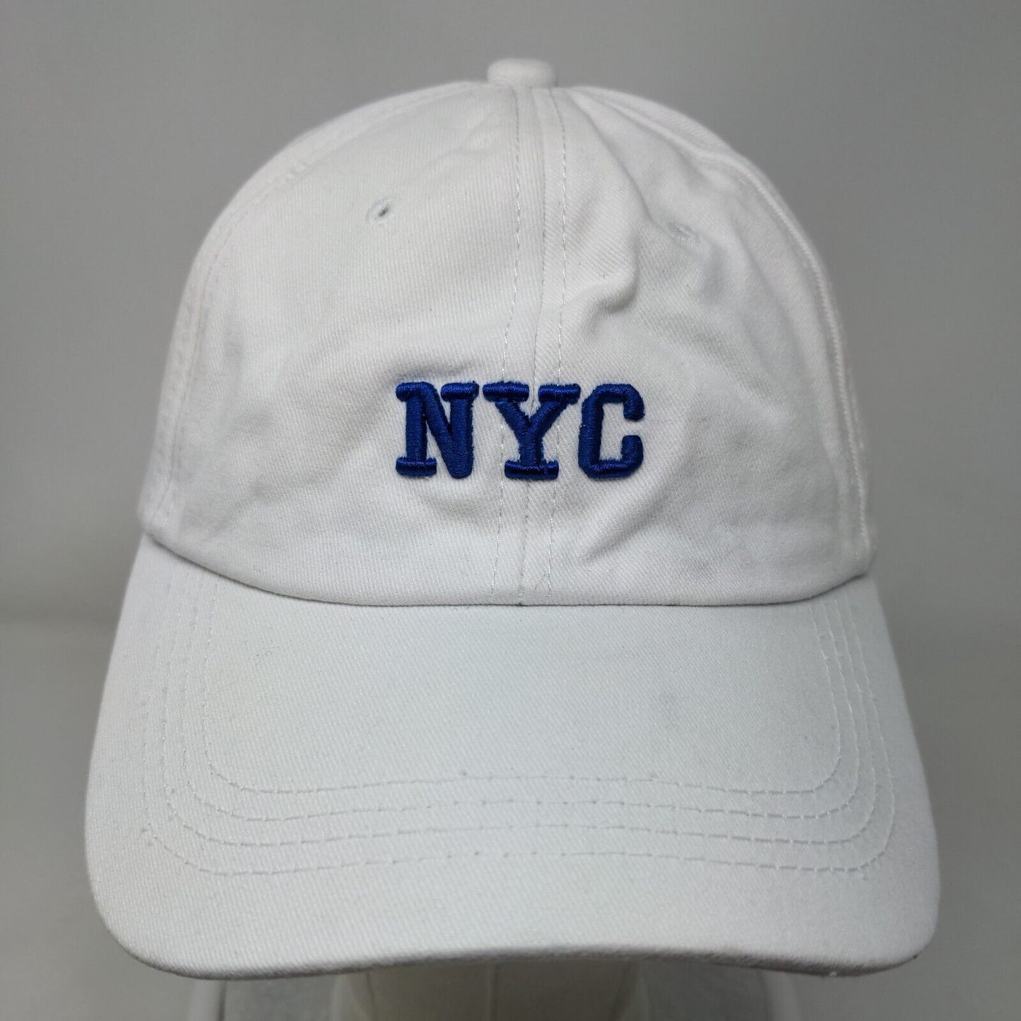 NYC 1987 Slideback Hat White One Size Embroidered Vent Holes G&P