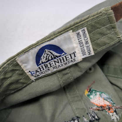 Fahrenheit Baseball Cap Green One Size Madera Canyon Bird Embroidered Strap Hat