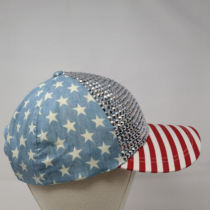 American Flag Bling Snapback Hat Multi One Size Adjustable 6 Panel