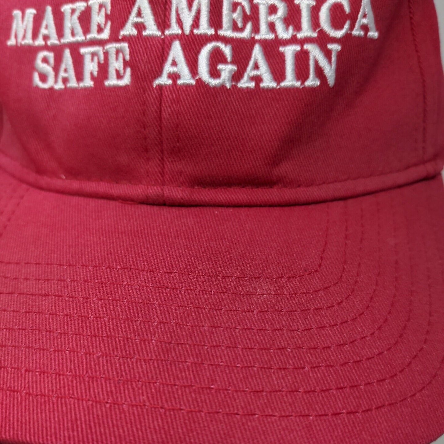 Make America Safe Again Slideback Hat Red One Size Embroidered Cap America