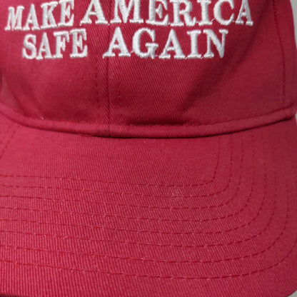 Make America Safe Again Slideback Hat Red One Size Embroidered Cap America