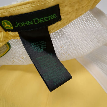 John Deere Trucker Hat Yellow White One Size Campbell Tractor Co Mesh Snapback