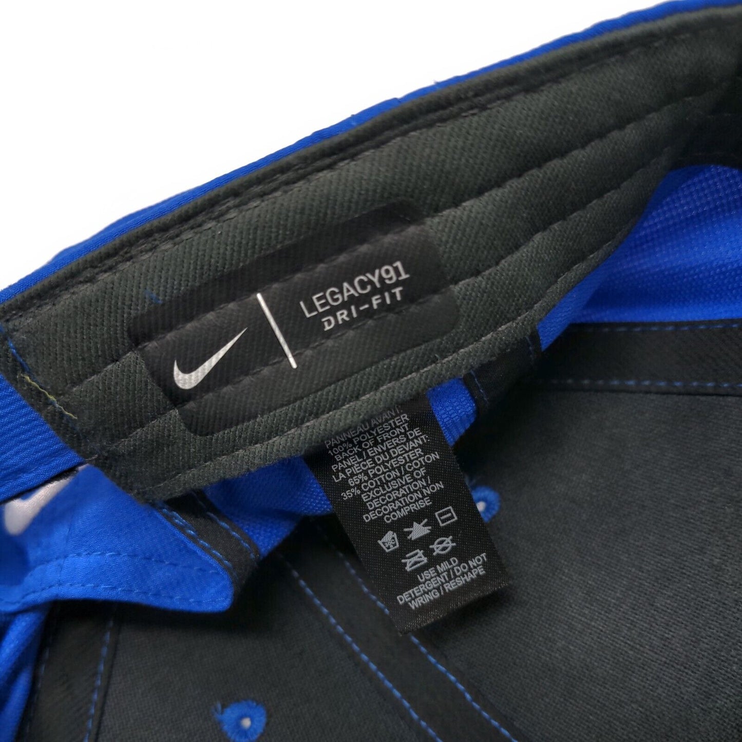Nike Strapback Hat Blue OSFM Adjustable Embroidered Swoosh Logo Legacy91 Dri-Fit