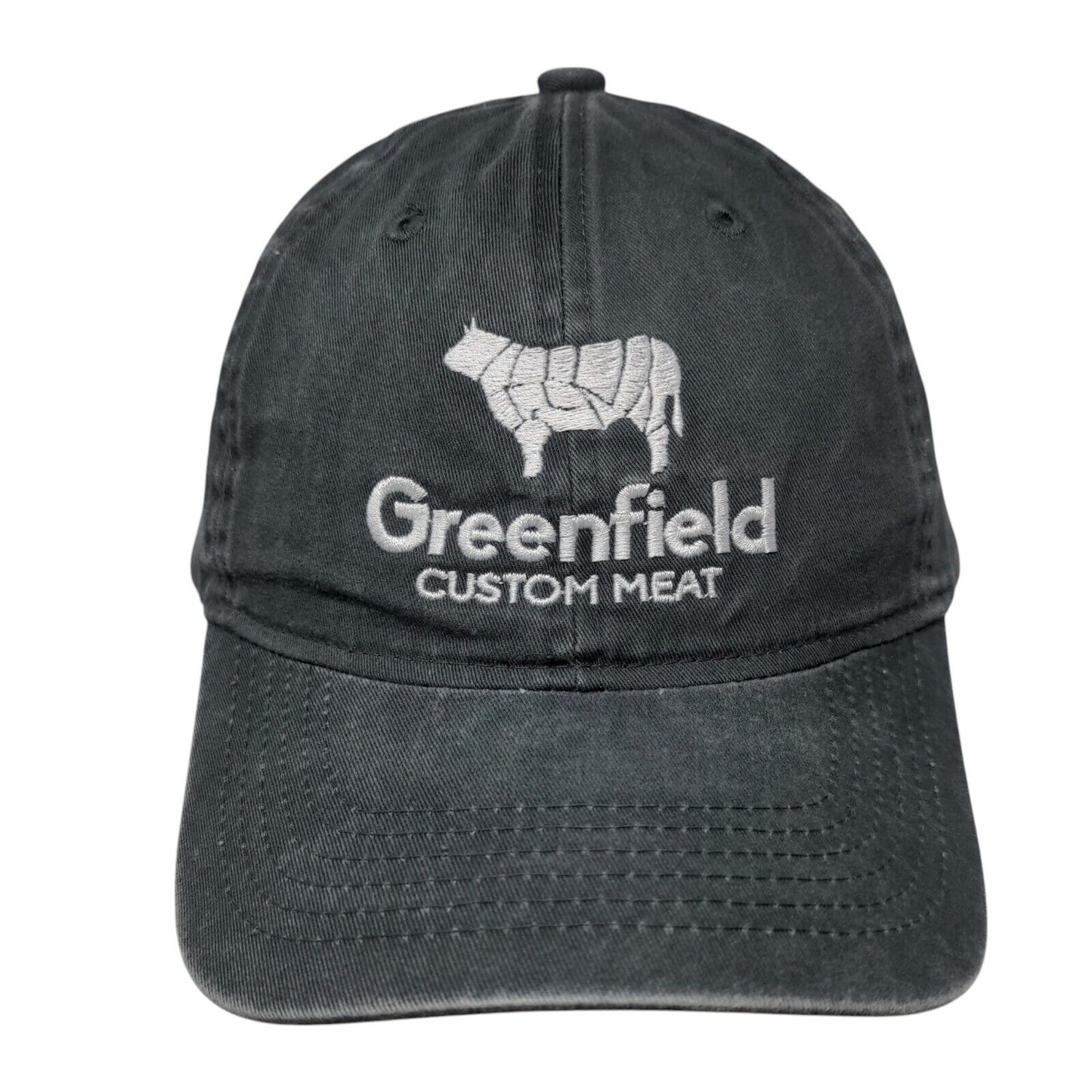 Greenfield Custom Meat Strapback Hat Gray One Size Adjustable Port Authority